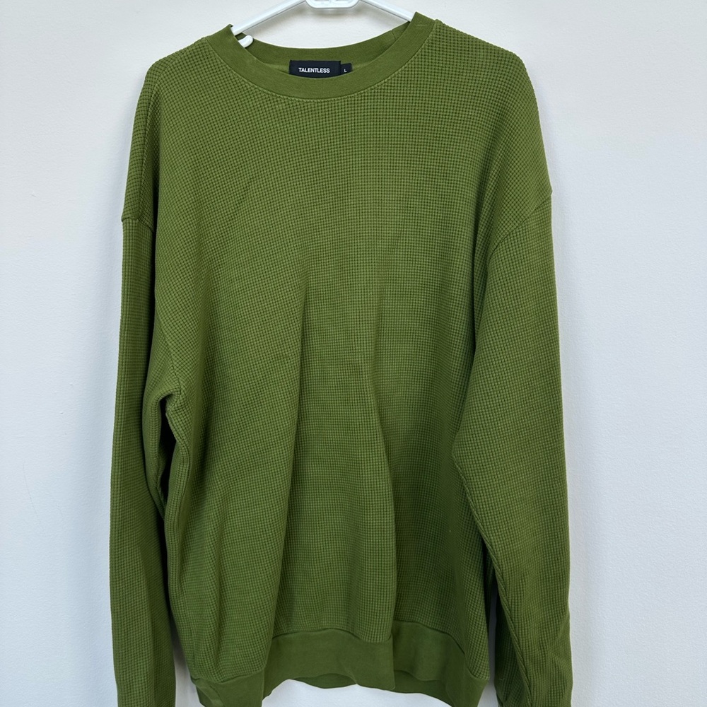 TALENTLESS Olive Crewneck Sweater